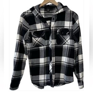 🖤 EMPYRE Women’s Hooded Flannel, Size Medium